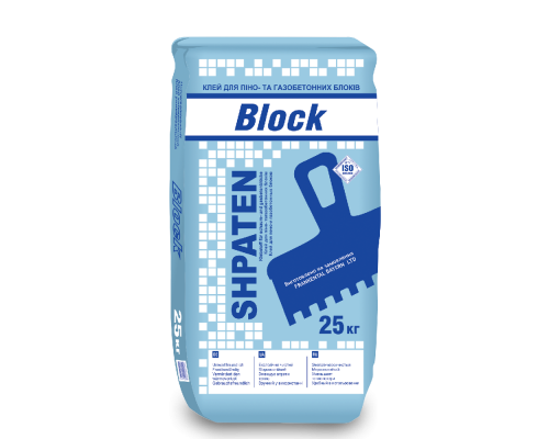 Клей для піно- та газобетонних блоків SHPATEN Block, 25 кг