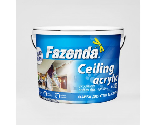 Фарба інтер'єрна для стін і стелі Ceiling acrylic TM Fazenda, 1,2 кг