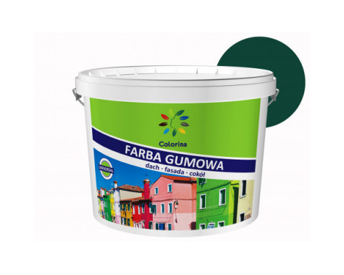 Гумова фарба для дахів і цоколів, зелена RAL 6005, 3,6 кг, ТМ Colorina