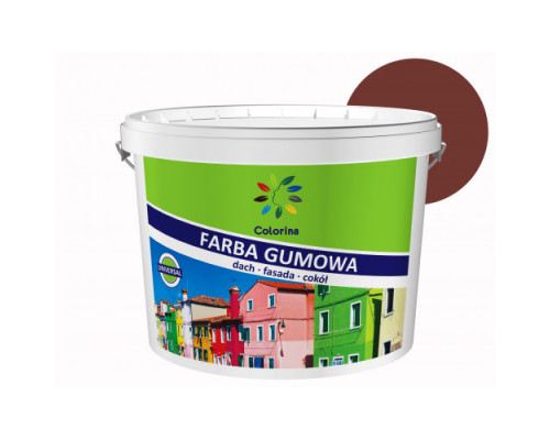 Гумова фарба для дахів і цоколів, червоно-коричнева RAL 3009, 12 кг, ТМ Colorina