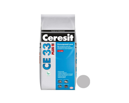 Затирка для швів Ceresit CE 33 Plus 110, світло-сіра, 2 кг
