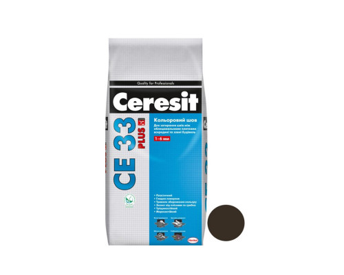 Затирка для швів Ceresit CE 33 Plus 131, темно-коричнева, 2 кг