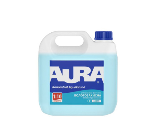 Ґрунтовка вологозахисна глибокопроникаюча Aura Koncentrat Aquagrund, 3 л