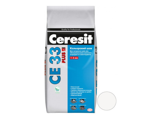 Затирка для швів Ceresit CE 33 Plus 100, біла, 2 кг