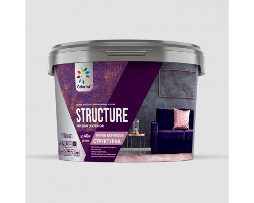 Декоративна фарба акрилова структурна Structure ТМ Colorina, 15 кг