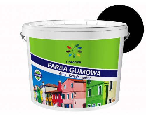 Гумова фарба для дахів і цоколів, чорна RAL 9017, 3,6 кг, ТМ Colorina