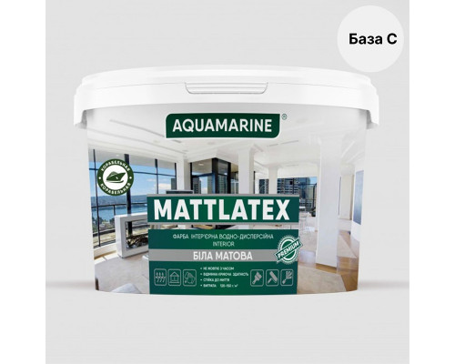 Фарба інтер'єрна MATTLATEX «База С» Aquamarine ТМ Корабельная, 1,4 кг